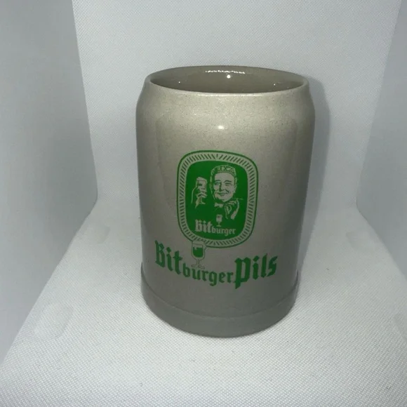Vintage Bitburger Pils 0.5L Glazed Gerz Ceramic Beer Stein Mug West Germany - Picture 9 of 9
